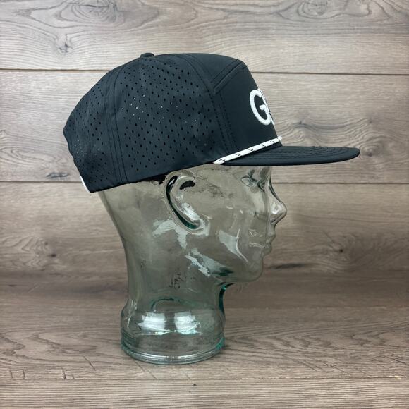 Sunday Swagger GOLF Snapback Hat Men's One Size Black Embroidered Flat Bill Cap - Picture 3 of 9